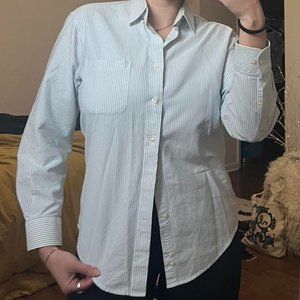 blue and white pinstripe shirt